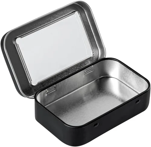 Miniatura 2 de Restaurantware RW Base - Recipientes rectangulares de lata de 4.5 onzas, 100 cajas de lata duraderas con tapas, tapas transparentes para ventana