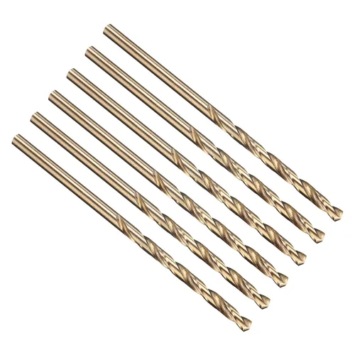 Miniatura 278 de PATIKIL Broca Jobber de 0.039 in, vástago recto M35 cobalto 5% acero de alta velocidad 135° acabado dorado para metal duro de acero inoxidable - 2