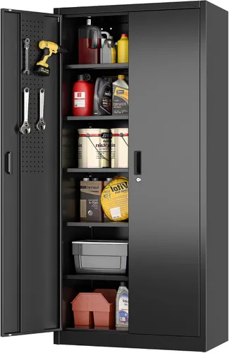 Miniatura 10 de Armario de almacenamiento de herramientas de acero de 16.5 pulgadas de profundidad x 31.5 pulgadas de ancho x 31.5 pulgadas de alto con puertas