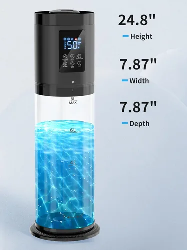 Miniatura 9 de Humidificadores de 8L para Dormitorio, 30dB Silencioso, Cobertura de 500 pies², Tiempo de Funcionamiento de 60H, Llenado Superior, Humidificador