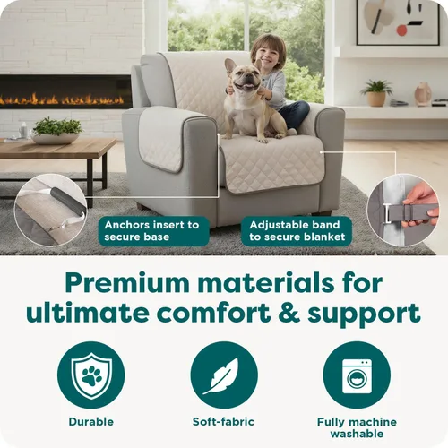 Miniatura 4 de Furhaven - Funda para muebles de sala de estar para perros y gatos, protector reversible de dos tonos, resistente al agua, lavable, color expreso