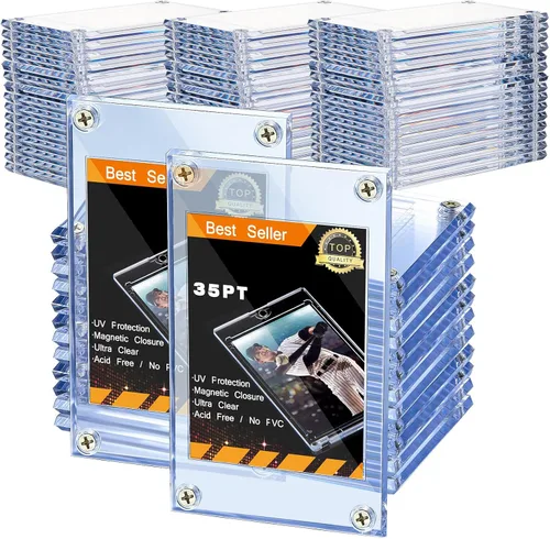 50 piezas de acrílico tarjetero protector de tarjeta de intercambio de tornillos 35 PT protectores transparentes para béisbol, fútbol, deportes,
