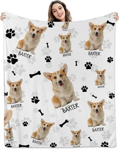 Miniatura 10 de Pamaheart Sube tu manta de fotos para perro, gato, mascota con foto personalizada, manta de perro y gato, manta de fotos, manta de Navidad de perro