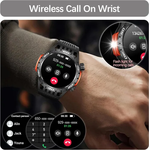 Miniatura 3 de Military Smart Watch for Men 1.46" Outdoor Tactical Sports Smartwatch with Answer/Make Call,Fitness Watch,Blood Oxygen,Heart Rate and Sleep Monitor