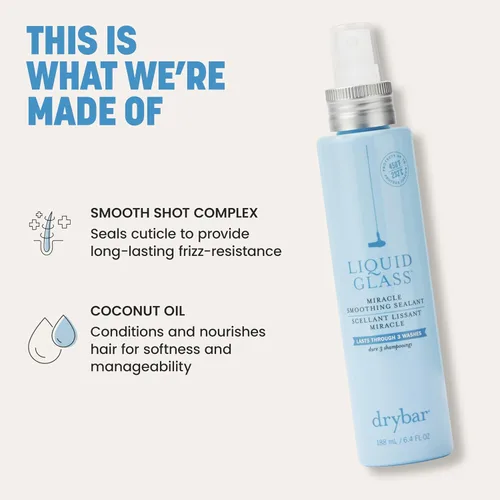 Miniatura 4 de Drybar Liquid Glass Moisture-Rich Miracle Smoothing Sealant Heat Protectant for Hair, Lasts Through 3 Washes for Long-Lasting Frizz Resistance and