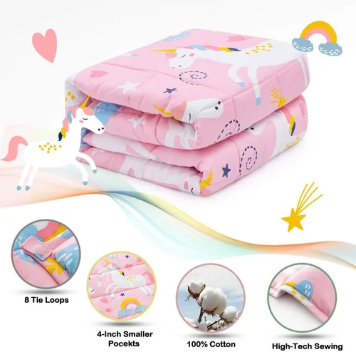 Miniatura 2 de Sivio - Manta con peso de 100% algodón, manta con peso de 7 libras, de 41 x 60 pulgadas, manta pesada transpirable suave lavable para siesta en casa