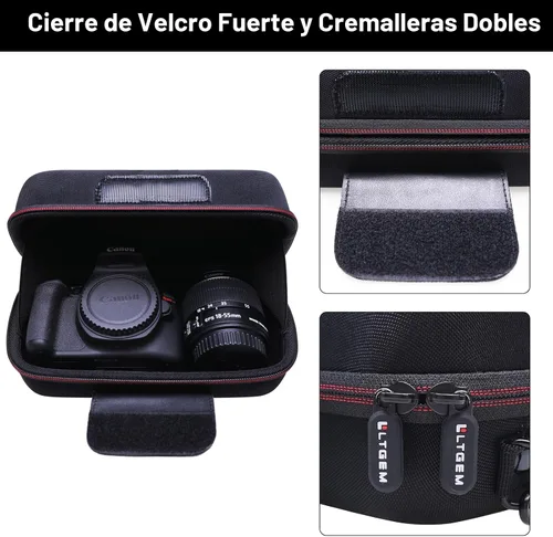 Miniatura 6 de LTGEM Estuche para cámara para Canon EOS Rebel T7 / R50 / R100 / R50 V / T6 / R8 / R10 / RP / SL3 / R5 / T100 DSLR SLR y lente de 18-55mm/18-45mm