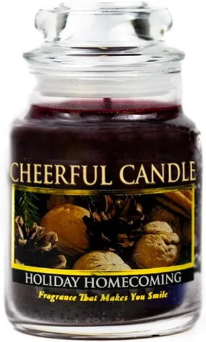 A Cheerful Giver - Vela perfumada en tarro de vidrio para fiestas (6 onzas) con tapa y fragancia fiel a la vida, fabricada en Estados Unidos