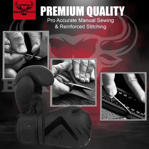 Miniatura 7 de BEAST RAGE Guantes de boxeo Muay Thai Kickboxing MMA Bolsa de Lucha Entrenamiento Golpe Entrenamiento Hombres Mujeres Sparring Fitness Mitones