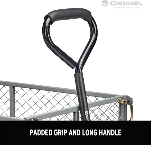 Miniatura 7 de Corona Carro de metal para paisajismo, capacidad de 400 libras, lados plegables, neumáticos de 10 pulgadas para patio, jardinería, corteza