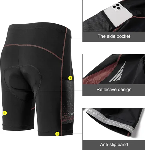 Miniatura 39 de Santic Pantalones cortos de ciclismo para hombre, pantalones acolchados para ciclismo, ropa de ciclismo