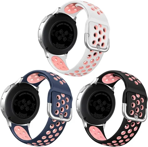 Paquete de 3 correas compatibles con Samsung Galaxy Watch Active 2 de 1.575 pulgadas, 1.732 pulgadas/Active/Galaxy Watch 3 Band 1.614 pulgadas/Watch