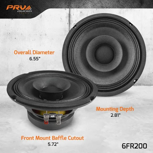 Miniatura 3 de PRV AUDIO 6FR200 Altavoz de rango completo de 6 pulgadas, 8 ohmios, 200 vatios de potencia de programa continuo, 100 vatios de potencia RMS, 92.5