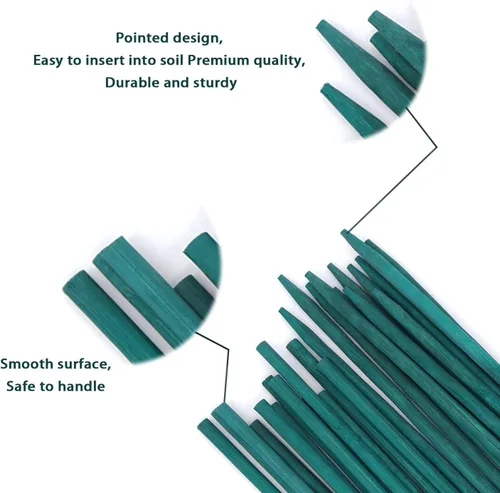 Miniatura 2 de Estacas de bambú verde para plantas, soporte para plantas de interior y exterior, palos de bambú resistentes de madera de jardín, estacas de soporte