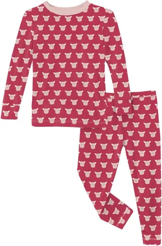 Miniatura 158 de KicKee Pants Conjunto de pijama de manga larga con estampado de piezas