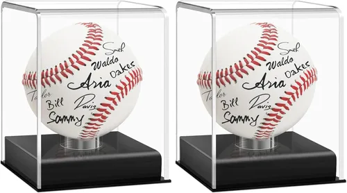 Miniatura 10 de Estuche de exhibición de béisbol, cubo acrílico con protección UV, estuche transparente para recuerdos y pelotas autografiadas (4 unidades)