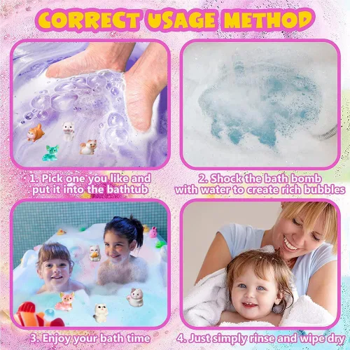Miniatura 3 de Bombas de baño infantiles con sorpresa en el interior, set de regalo de 20 unidades, baño de burbujas natural y orgánico para niños de espuma