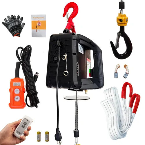 Miniatura 10 de Polipasto eléctrico 2 en 1, 1760 libras cabrestante de polipasto eléctrico con control inalámbrico de 98 pies y control remoto con cable, polipasto