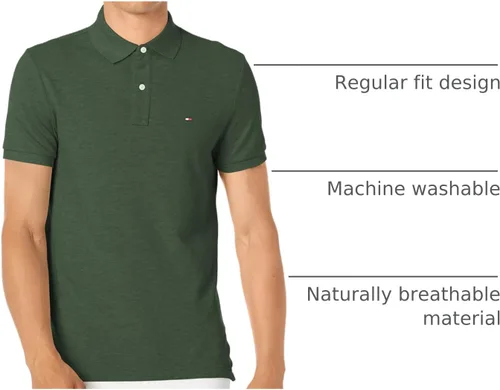 Miniatura 51 de Tommy Hilfiger Polo de piqué de algodón de manga corta para hombre en ajuste regular