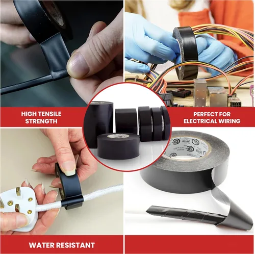 Miniatura 4 de GGR Supplies T.R.U. EL7566-AW, cinta adhesiva de grado profesional de PVC de goma negra, con clasificación hasta 600 voltios y 176 °F - UL/CSA/CE