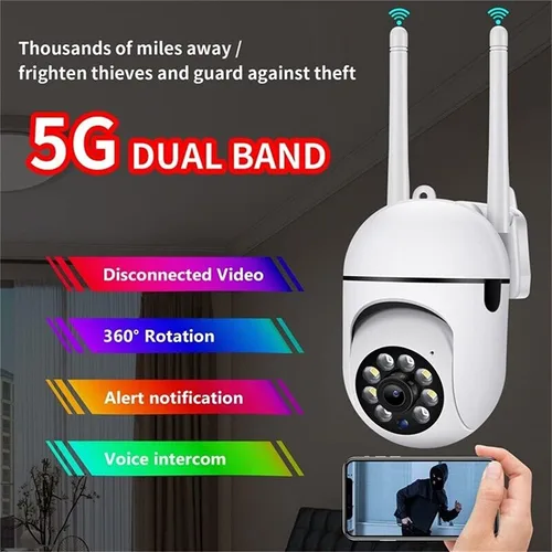 Miniatura 2 de Cámaras de seguridad para exteriores, cámaras WiFi de 2.4 GHz y 5G para seguridad en el hogar, cámaras de vigilancia domo 1080P, visión de 360°