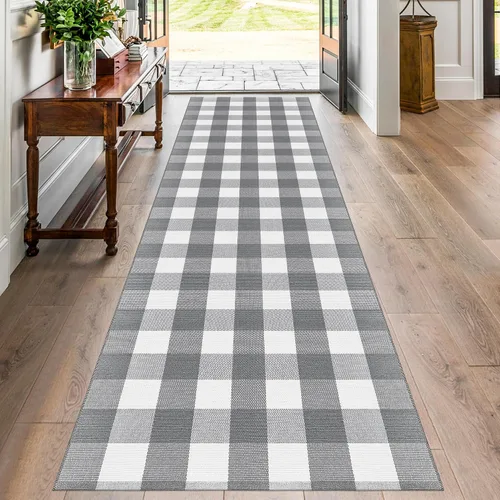 Miniatura 8 de Alfombra Buffalo Plaid Pequeña a Cuadros 2x3 Pies (61x91 cm) Naranja y Negro, Tapete para Puerta Delantera, Navidad Halloween Acción de Gracias