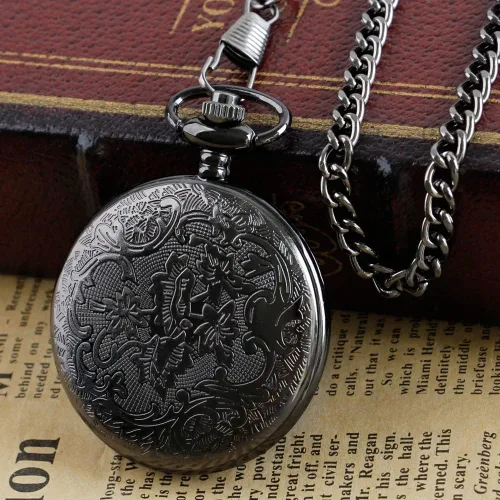 Miniatura 5 de Hollow Roman Digital Scale Men's Quartz Pocket Watches, Quartz Pocket Strap with Chain for Men