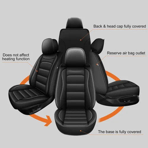 Miniatura 5 de AOMSAZTO Ajuste para Dodge Charger 2006-2025 Fundas de Asiento de Cuero Impermeables Personalizadas: Funda de Asiento para Charger R/T SRT SXT GT