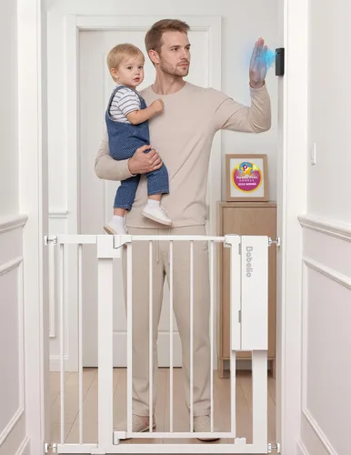 Miniatura 11 de Babelio Puerta de bebé inteligente de desbloqueo automático por infrarrojos para puertas y escaleras, puertas de cierre automático para perros