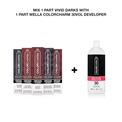 Miniatura 5 de COLORCHARM VIVID DARKS Permanent Cream Color Vibrant Hair Color for Naturally Dark Bases Lifts 3-4 Levels, No Bleach Needed Nourishing Lipids