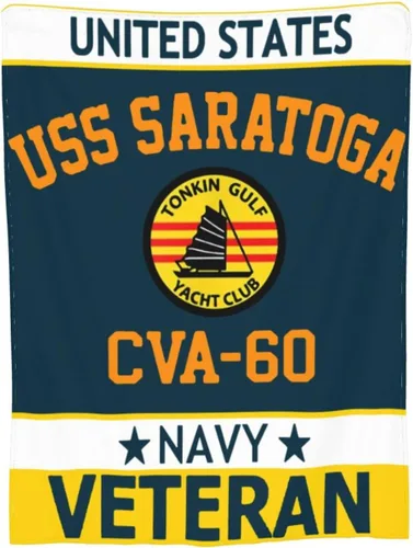 Miniatura 2 de USS Saratoga Cva-60 - Manta cálida para adultos y niños, manta de forro polar para decoración de sala de estar, cama, sofá, 80 x 60 pulgadas