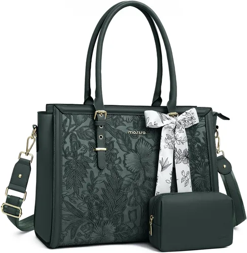 Miniatura 16 de MOSISO Bolsa para Portátil para Mujeres, 15.6-16 pulgadas Bolsa Tote de Piel Sintética Compatible con MacBook, HP, Dell, Asus Notebook, Bolsas