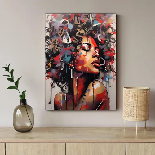 Miniatura 126 de Arte de pared afroamericano, decoración de rey y reina bailarín negro para sala de estar, arte de pareja de amor negro para dormitorio, lienzo