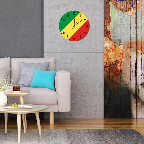 Miniatura 468 de Cheyan Reloj de pared con bandera de Canadá de 12 pulgadas, silencioso, sin tictac, de PVC, funciona con pilas, reloj redondo decorativo, regalo