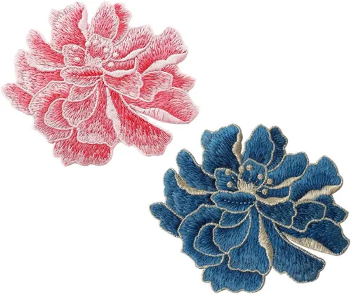 Miniatura 23 de 5 parches de flores coloridas, parches de loto para coser para planchar para ropa de bricolaje, jeans, costura Conjunto de loto