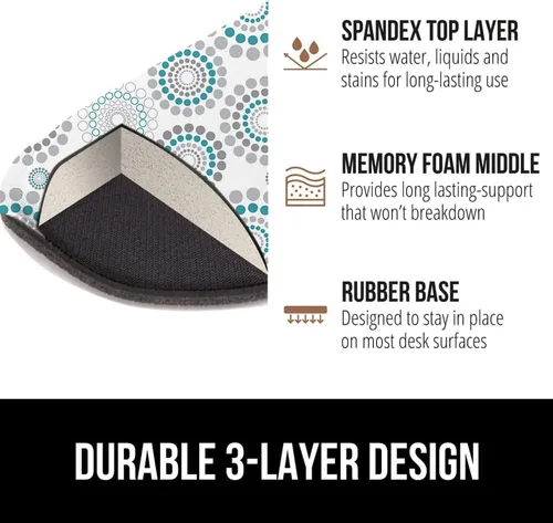 Miniatura 6 de GORILLA GRIP Reposamuñecas de espuma viscoelástica de gel sedoso para teclado de computadora, mouse, diseño ergonómico para aliviar el dolor