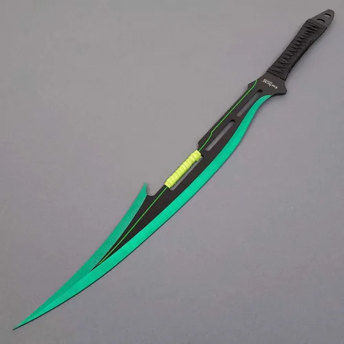 Miniatura 3 de Machete de fantasía de 27 pulgadas. Cuchillo de hoja fija. Hoja de acero inoxidable 440. Para colección, regalo, camping, deportes al aire libre