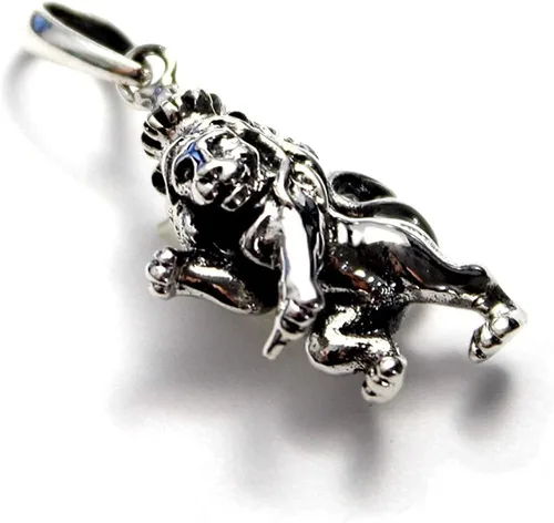 Miniatura 3 de Colgante de plata de ley 925 con diseño de animales de león etíopes africanos Rasta