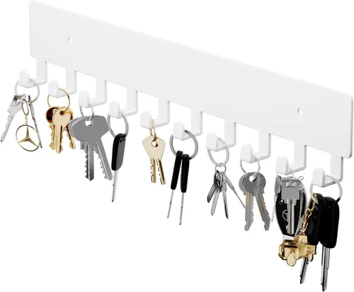 Miniatura 7 de GTK Soporte para Llaves de Pared, Ganchos para Llaves con 10 Ganchos, Soporte de Llaves Montado en la Pared para Pasillo, Estante de Llaves