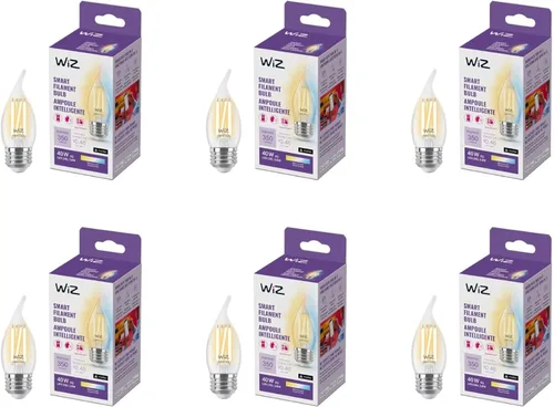 Miniatura 8 de WiZ Clear BA11 - Bombilla LED inteligente en forma de vela de 40 W de filamento blanco sintonizable, paquete de 1, E26, para interiores, se conecta