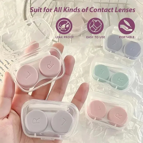 Miniatura 4 de Paquete de 6 fundas para lentes de contacto, estuche de contacto portátil con pinzas para herramientas aplicadoras, para viajes al aire libre