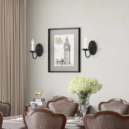 Miniatura 9 de Livex Lighting 4151-04 Home Basics Aplique de Pared Negro de 1 Luz