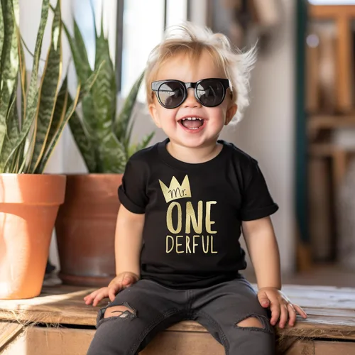 Miniatura 7 de Mr One-Derful - Camiseta de béisbol para niño de primer cumpleaños