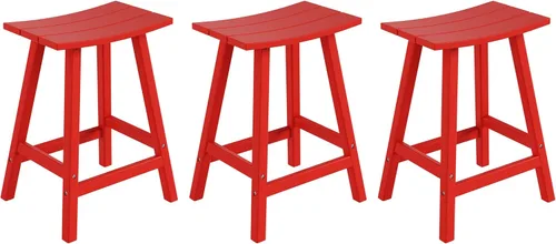 Miniatura 90 de WestinTrends Malibu - Juego de 2 taburetes para sillín para exteriores/patio, 24 alturas, color rojo