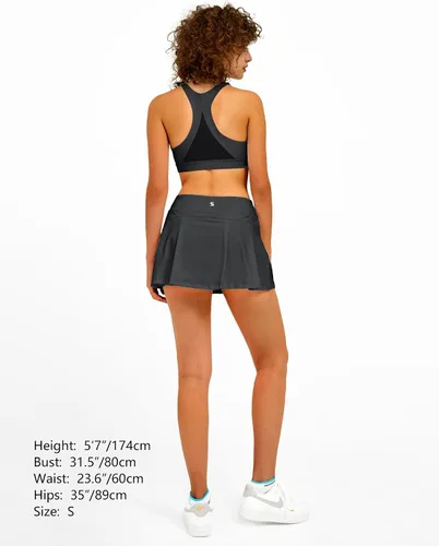 Miniatura 5 de Stelle Falda pantalón de tenis para mujer, pantalón corto de golf de cintura alta atlética con bolsillos interiores, pantalones cortos deportivos