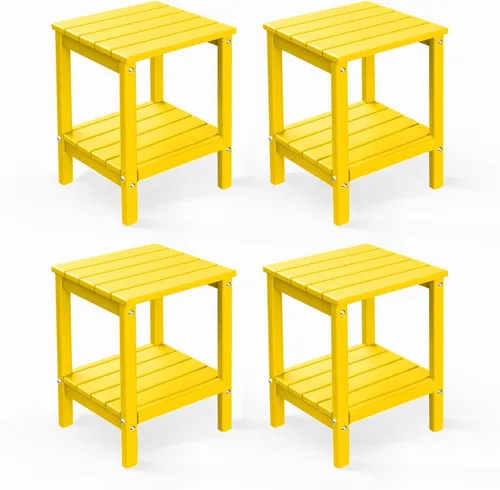 Miniatura 22 de GREENVINES Adirondack - Mesa lateral para exteriores 14 x 13 pulgadas Plástico HDPE Todo clima Aqua Mesas auxiliares exteriores Estante