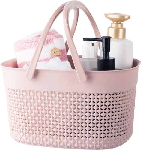 Miniatura 11 de rejomiik - Cesta portátil para ducha, organizador de plástico con asas, bolsa de aseo para baño, artículos esenciales para dormitorio universitario