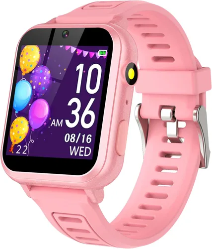 Miniatura 10 de Tixpc Reloj inteligente para niños y niñas con video, cámara, reproductor de música, 39 juegos, podómetro, reloj despertador, calculadora, antorcha