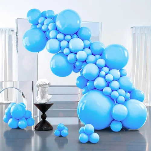 Miniatura 126 de PartyWoo Globos de color azul pizarra, 100 unidades, diferentes tamaños, paquete de 18, 12, 10, 5 pulgadas, azul marino, azul polvoriento, bohemio