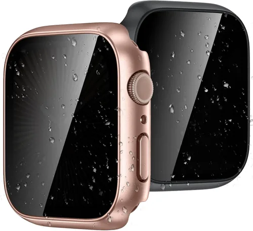 Miniatura 9 de Goton Funda impermeable con protector de pantalla para Apple Watch, película de vidrio templado antiespía para iWatch, carcasa de policarbonato